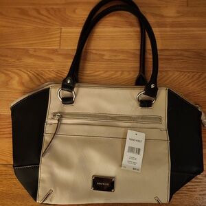 Nine West Beige and Black Shoulder Bag Purse